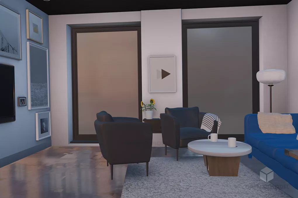 Upholstery Sofa Smooth Edge With Cushions 3d model