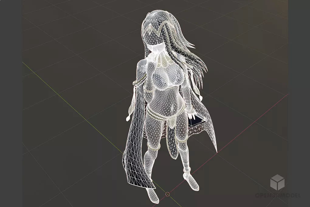 Sally Girl Character 3d model 2