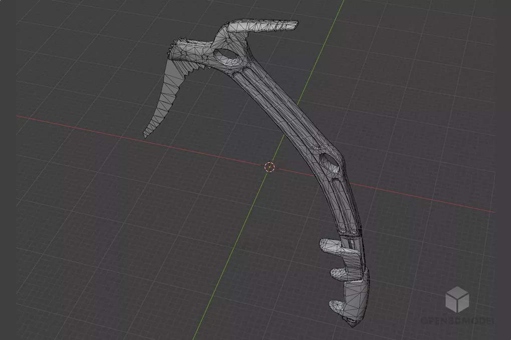 Steel Ice Axe 3d model 2