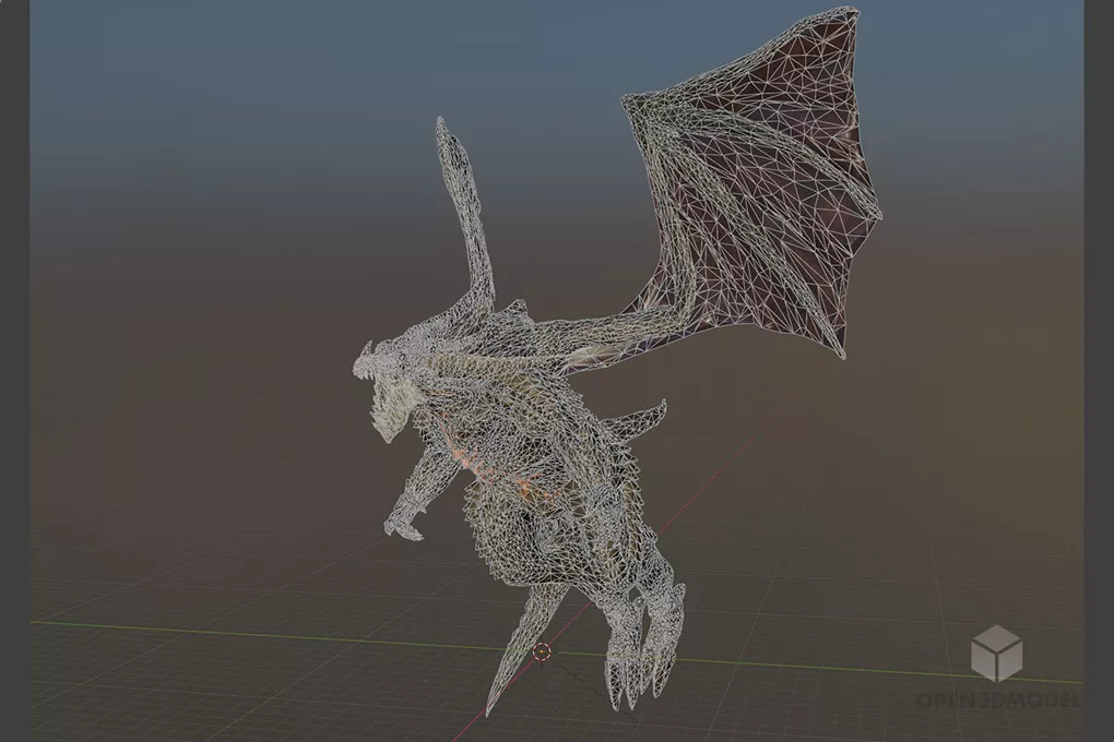 Fire Dragon Monster 3d model 2