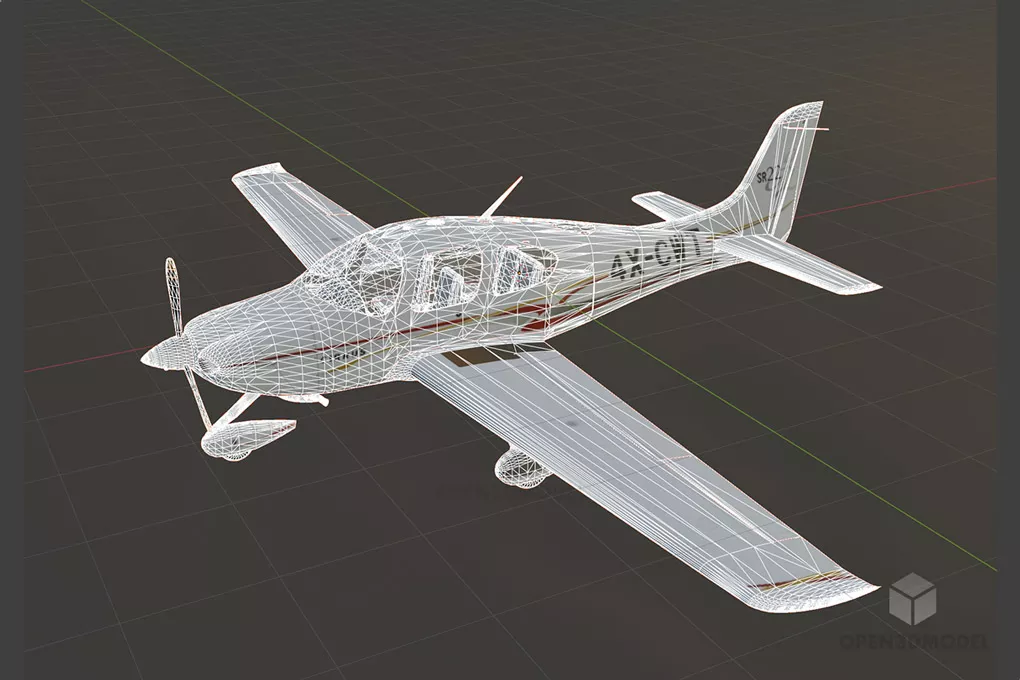 Utility Aircraft Cirrus Sr22 3d model 2