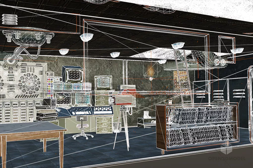 Underground House Bunker With Interior 3d model 2