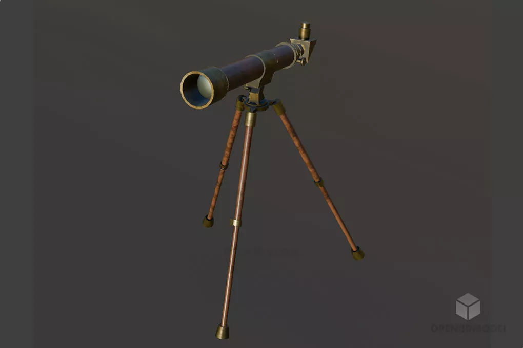 Rustic Telescope Free 3d Model - .Blend, .C4d, .Dae, .Fbx, .Max ...