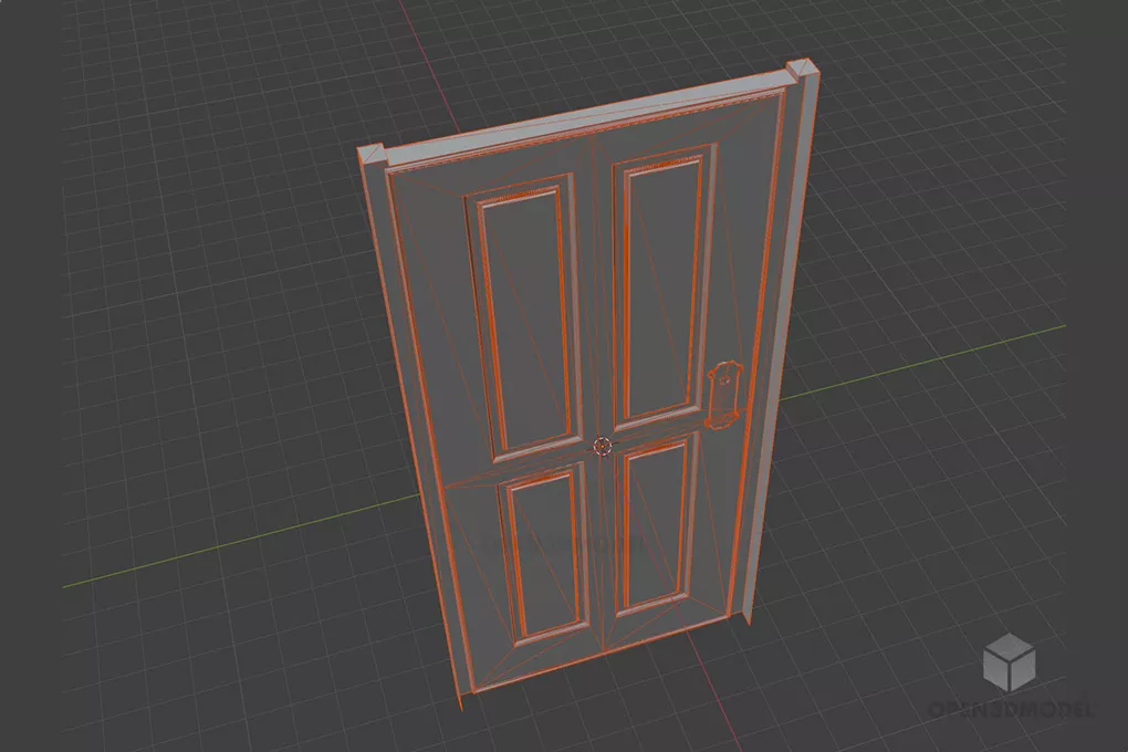 Common Door With Handle Free 3d Model - .Blend, .C4d, .Dae, .Fbx, .Obj ...