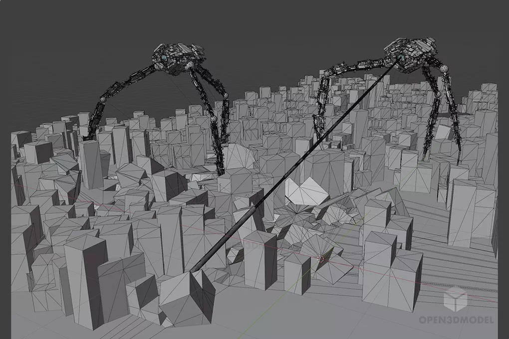 Tripod Alien Character Robot 3d model 2
