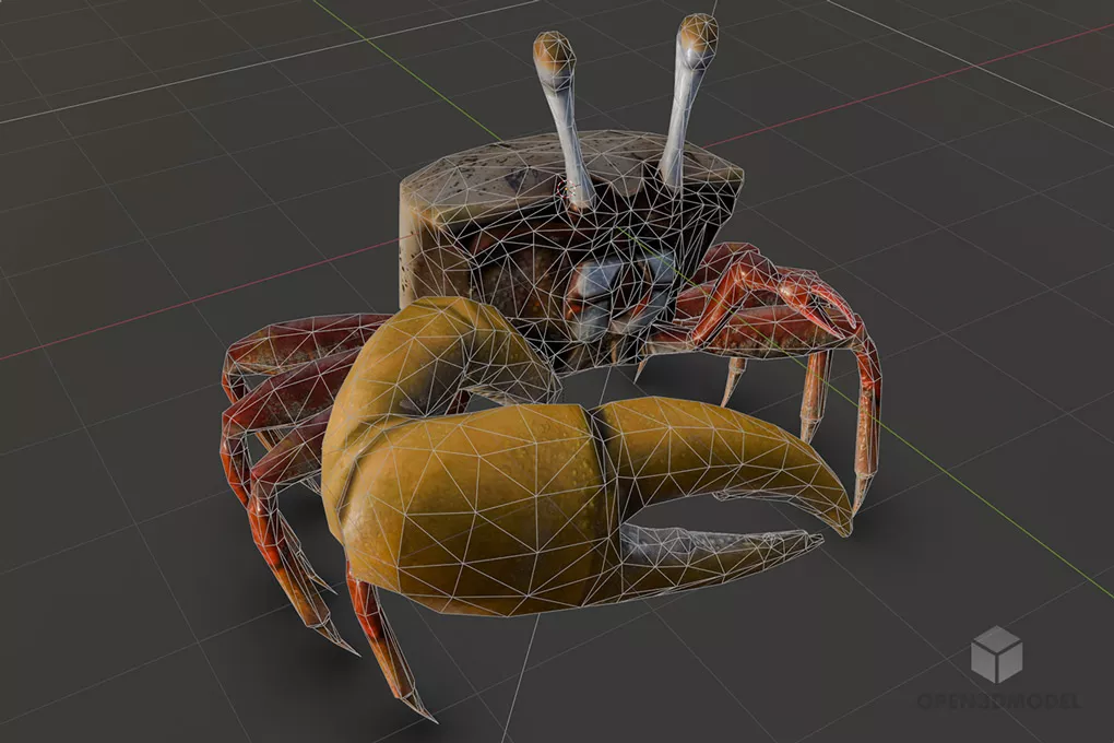 Dancing Crab Cartoon Caharcter 3d model 2