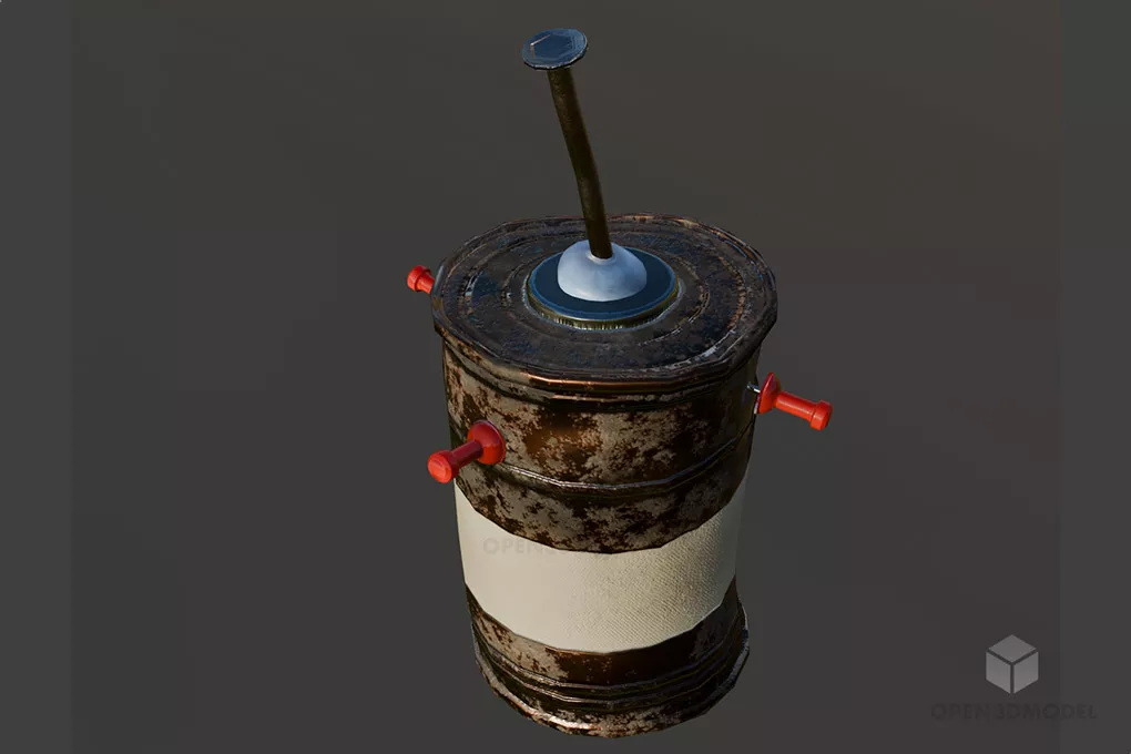 Rustic Old Barrel 3d model
