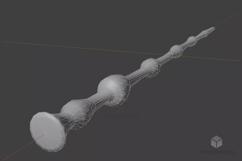 Wooden Stick 3d model 2
