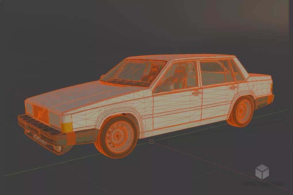 Vintage Car Volvo 740 3d model 2