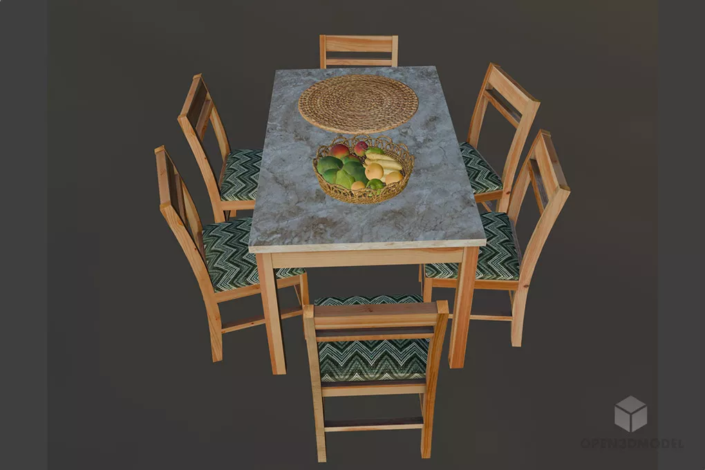 Round Stool Table Curved Stand 3d model
