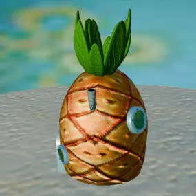Cartoon Pineapple House 3d model