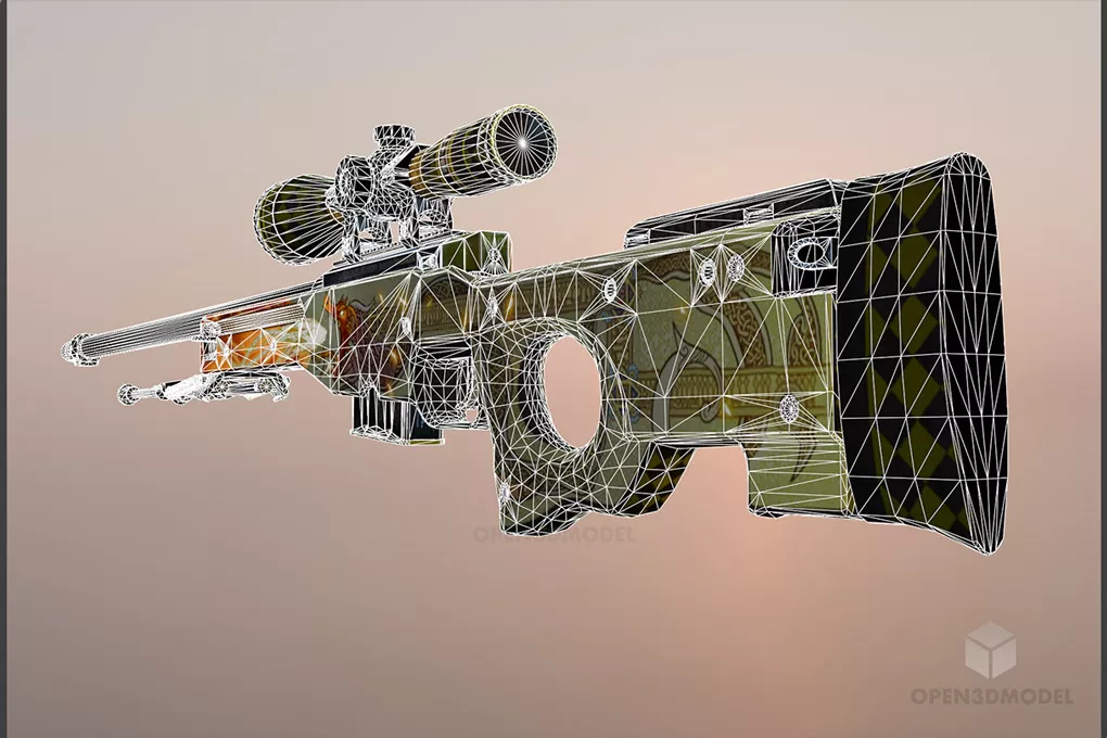 Awp Rifle Gun 3d model 2