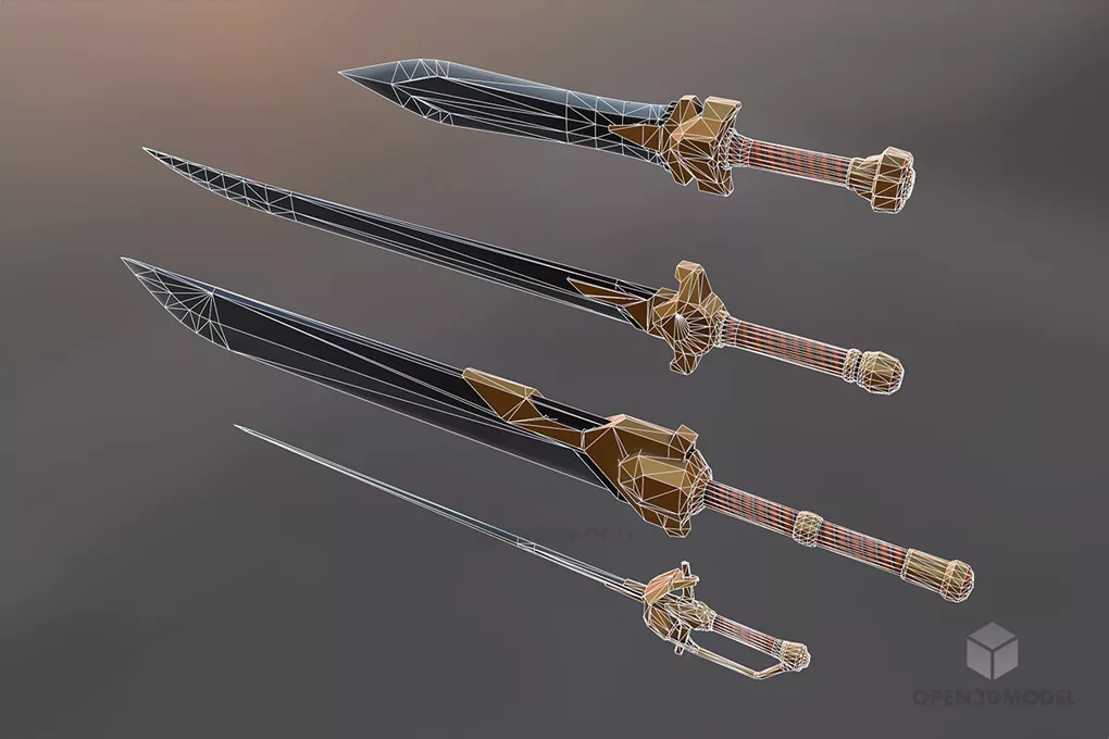 Gaming Sword Weapon Pack 3d model 2