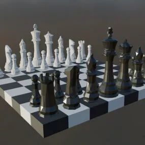 Low Poly Chess Game 3d model