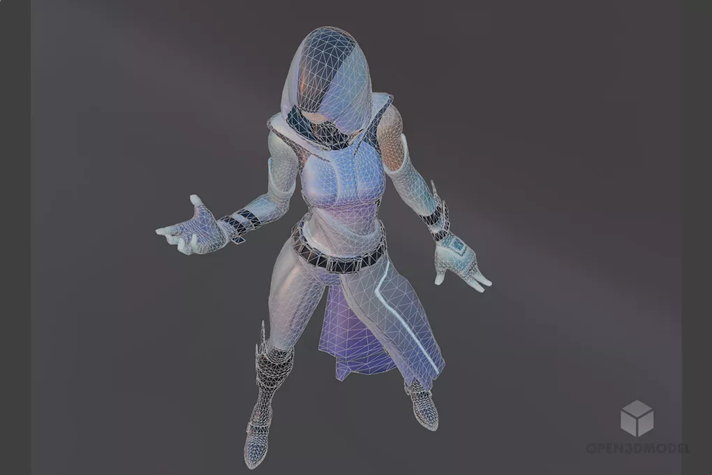 Fortnite Warrior Girl Character 3d model 2