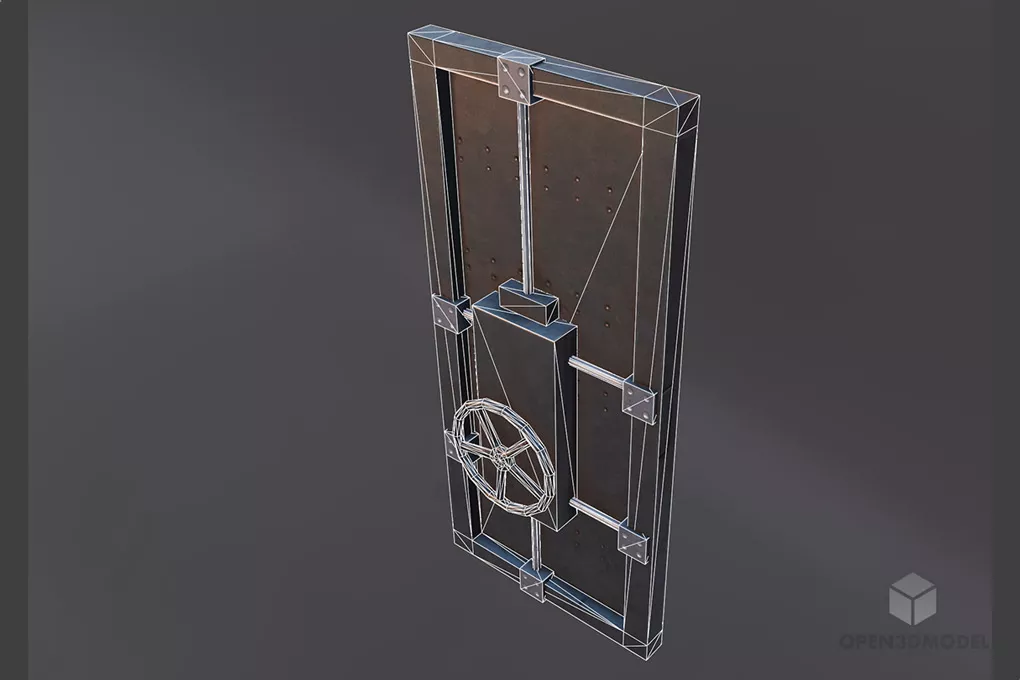 Safe Door With Circle Handle 3d model 2
