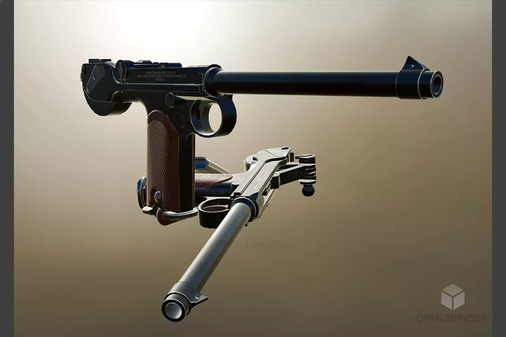 Vintage Gun Borchardt C93 Free 3d Model - .Blend, .C4d, .Dae, .Fbx ...