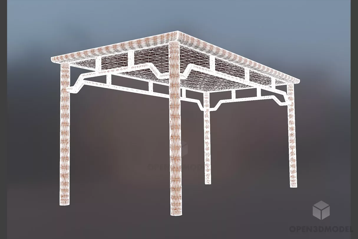 Chinese Dining Table 3d model 2