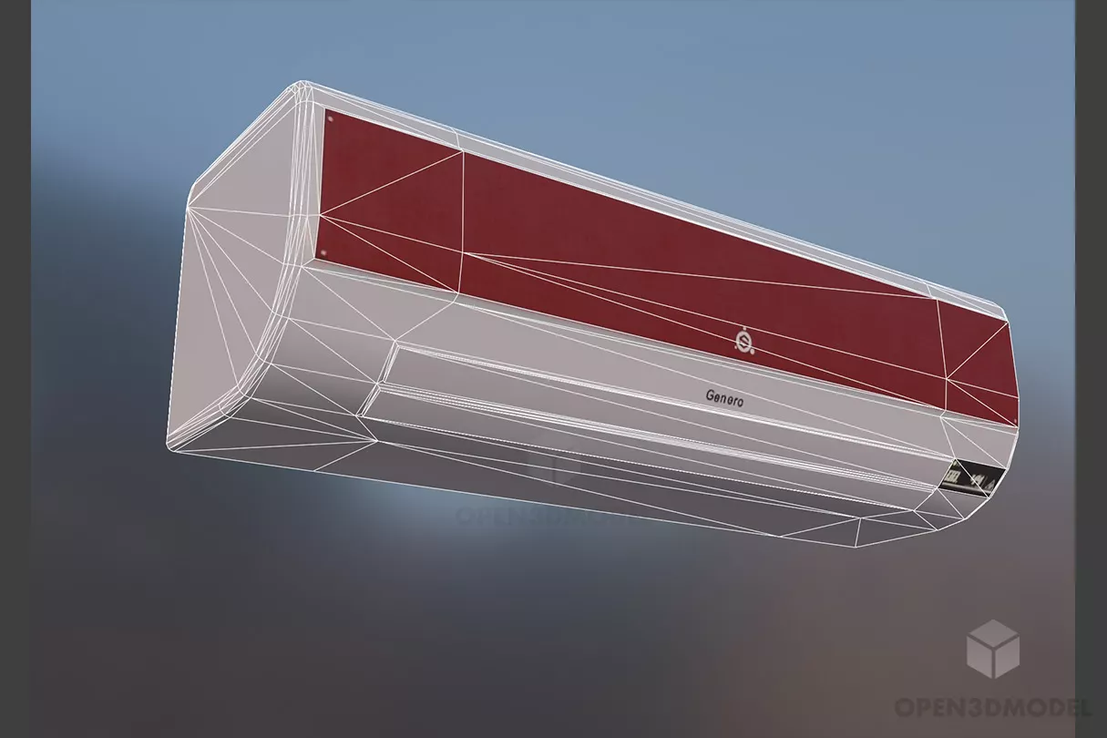 Air Conditioner Red Face 3d model 2