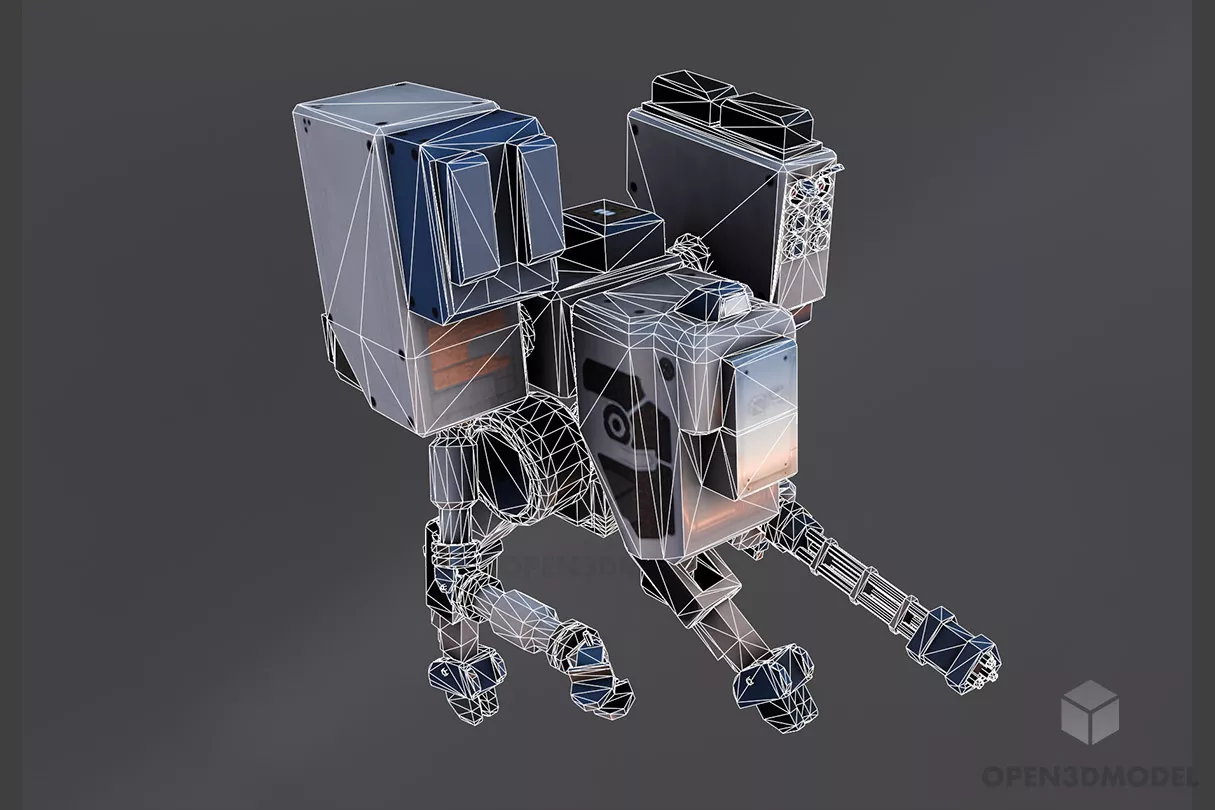 Mecha Futuristic Robot 3d model 2
