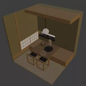 Small Restaurant Room Isometric 3d model