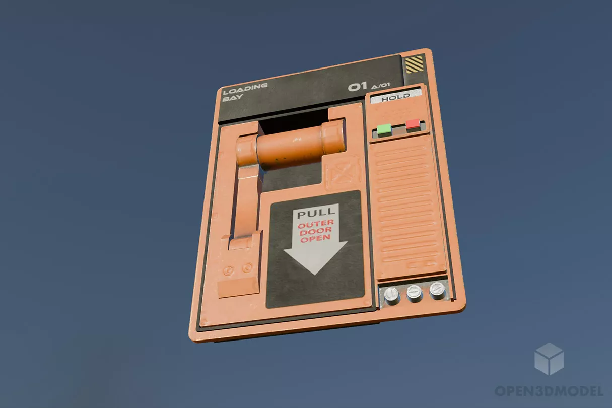 Room Single Door With Handle 3d model