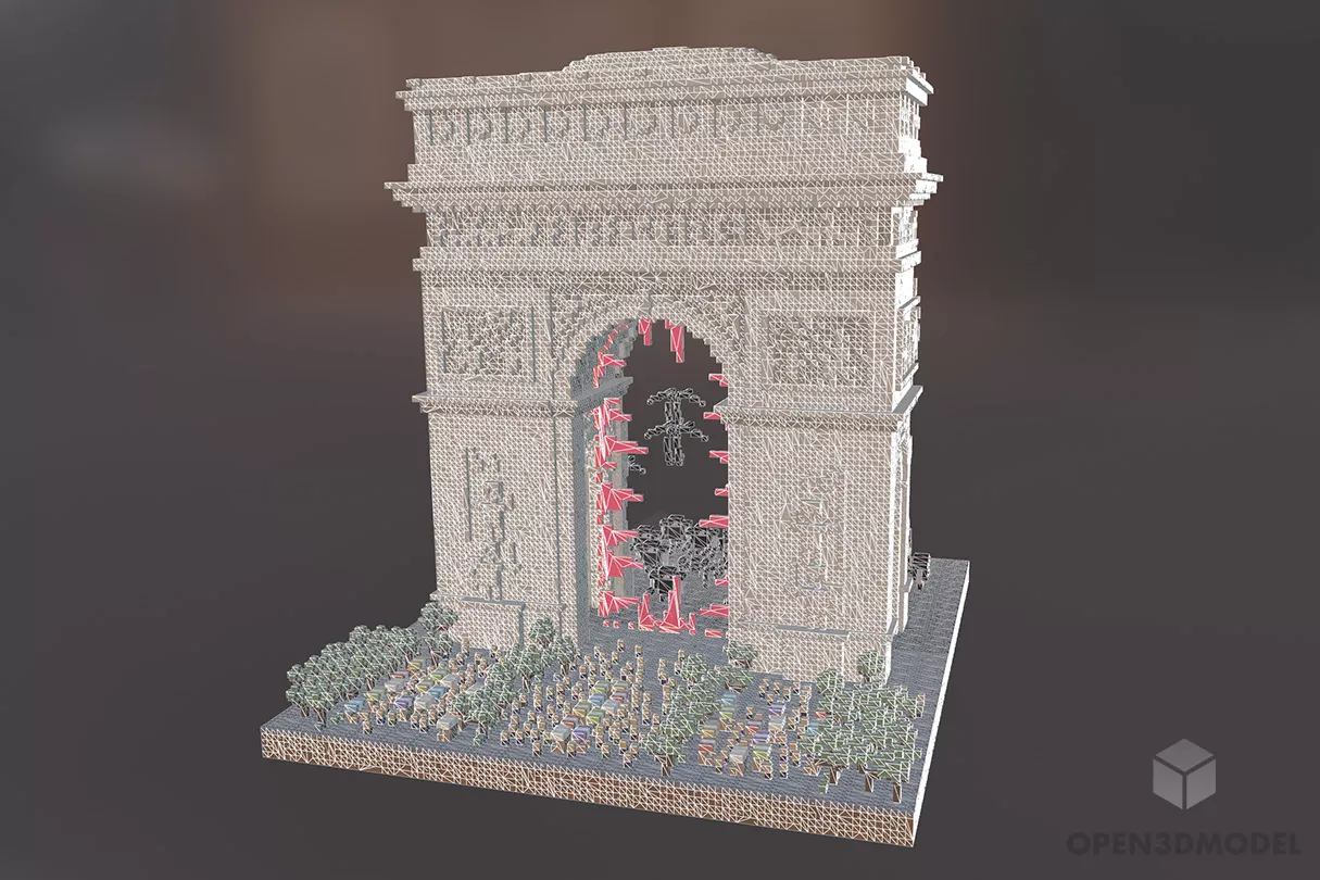 Arc De Triomphe Gate 3d model 2