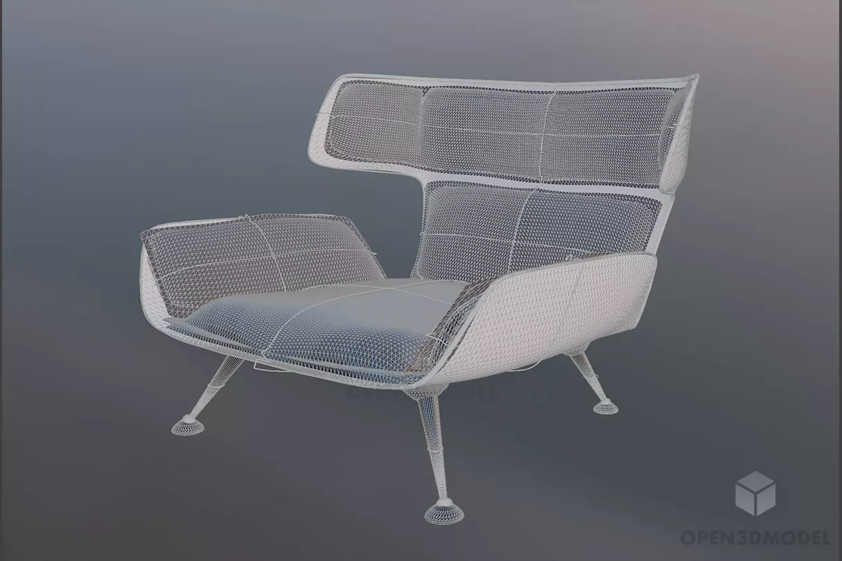 Concept Lounge Chair Modern Style 3d model 2
