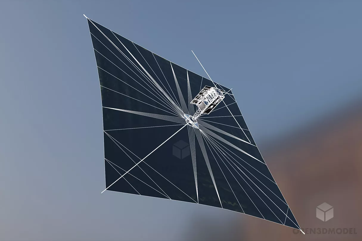 Satellite Spacecraft With Sun Sail 3d model 2