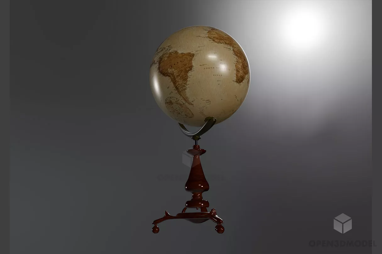 School Globe Earth Free 3d Model - .Blend, .C4d, .Dae, .Fbx, .Max ...