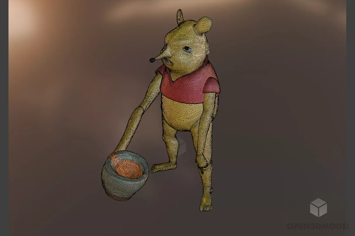 Bear And Bee Cartoon Character 3d model 2
