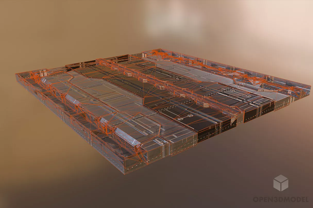 Scifi Building Floor 3d model 2