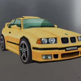 Bmw E36 Low Poly Sports Car 3d model