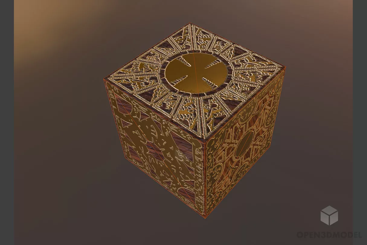 Gold Puzzle Box 3d model 2