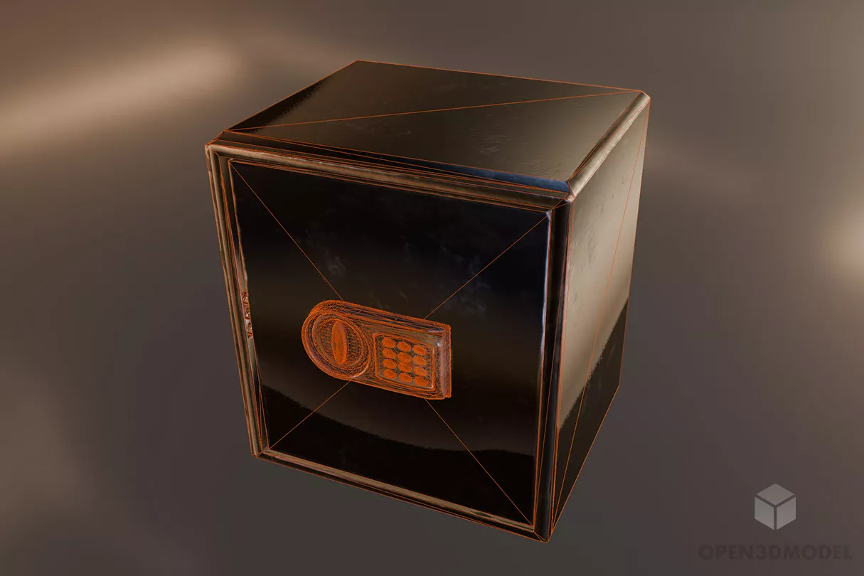 Steel Safe Box 3d model 2