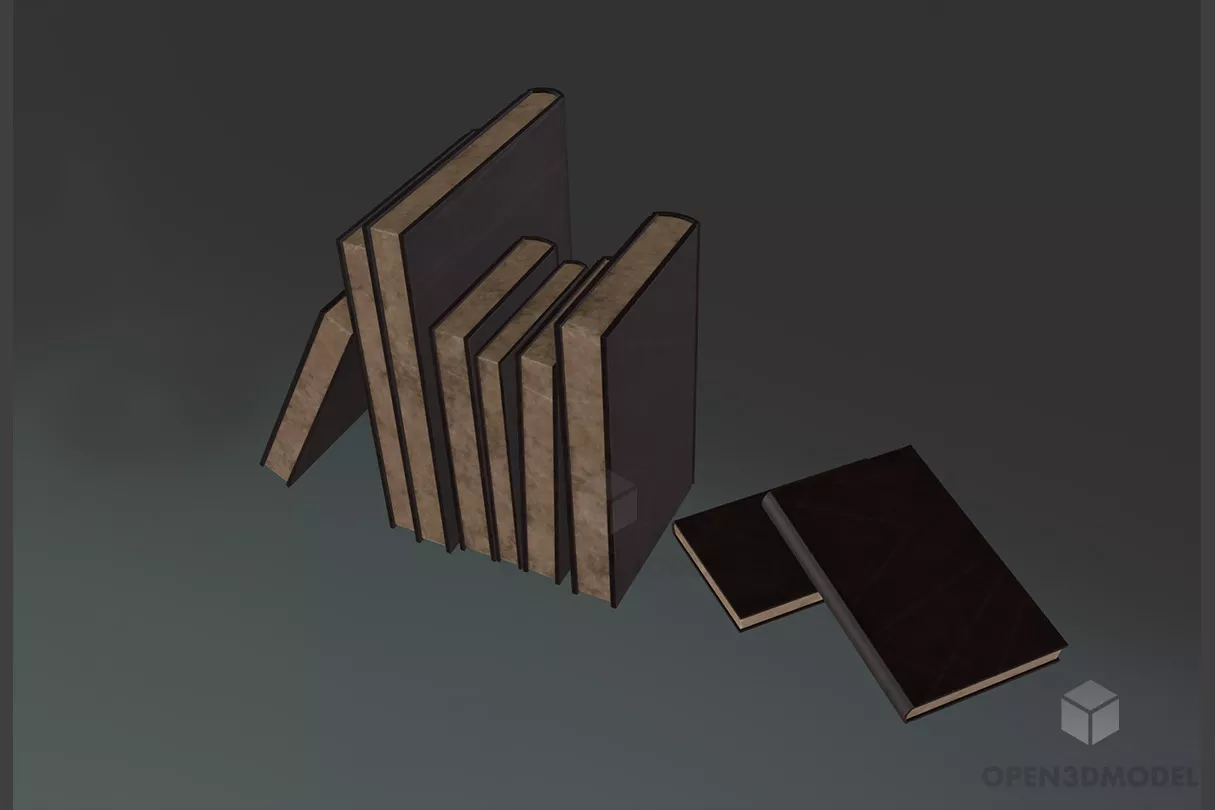 Books Stack, Art Labels 3d model