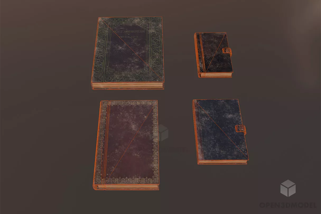 Old Vintage Book Free 3d Model - .Blend, .C4d, .Dae, .Fbx, .Max ...