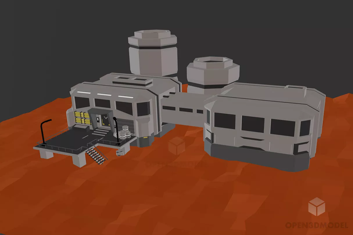 Scifi Bunker House Building Free 3d Model - .Blend, .C4d, .Dae, .Fbx ...