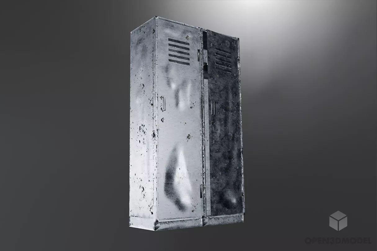 Metal Cabinet School Locker Free 3d Model - .blend, .c4d, .dae, .fbx 