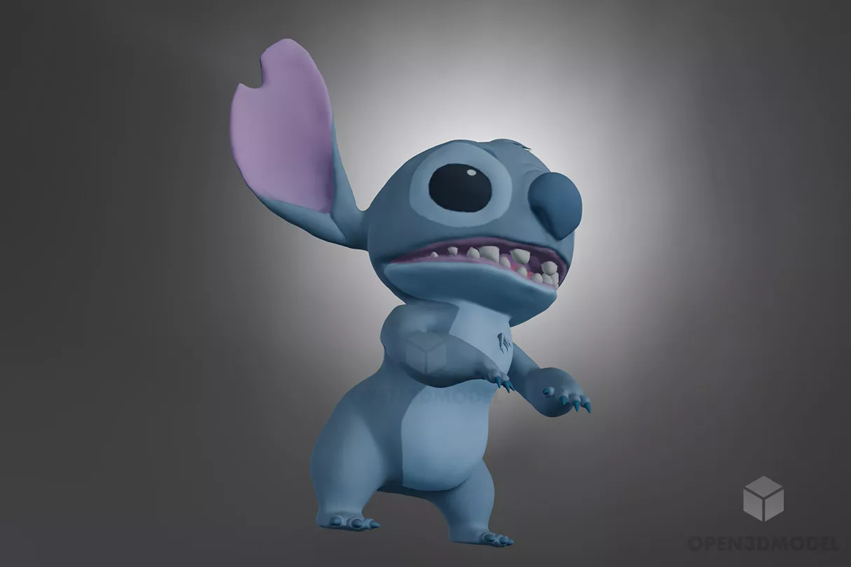 Big Ear Stitch Cartoon Character Free 3d Model - .Fbx - Open3dModel