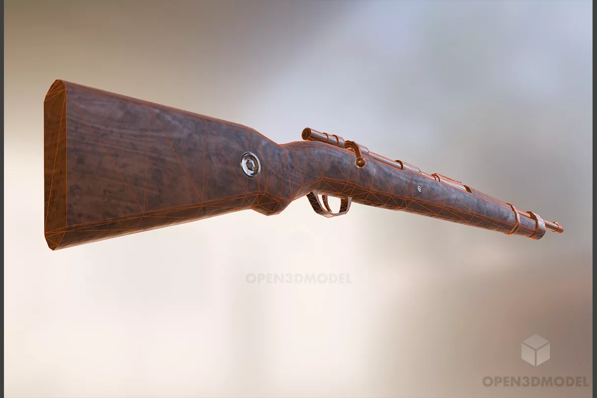 Vintage Gun Mauser 98k Free 3d Model - .Blend, .C4d, .Dae, .Fbx, .MaX ...