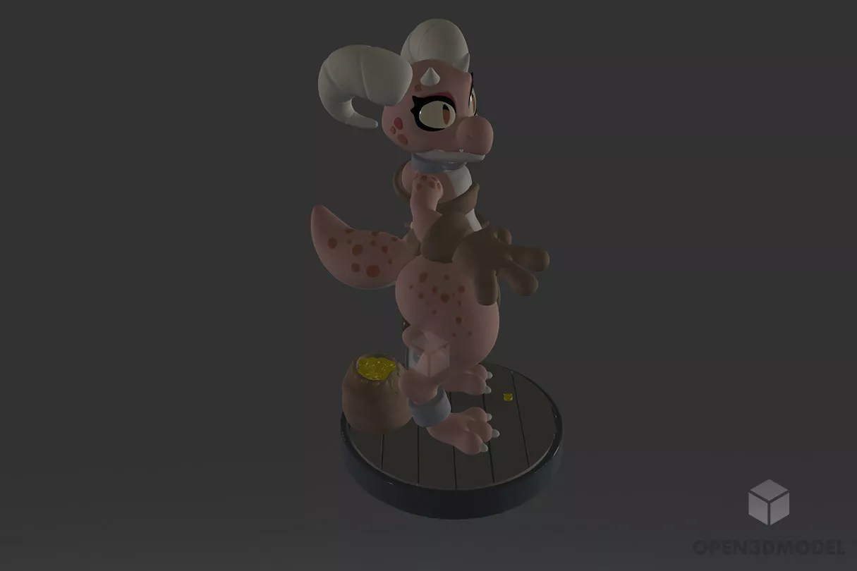 Cartoon Baby Dinosaur 3d model 2