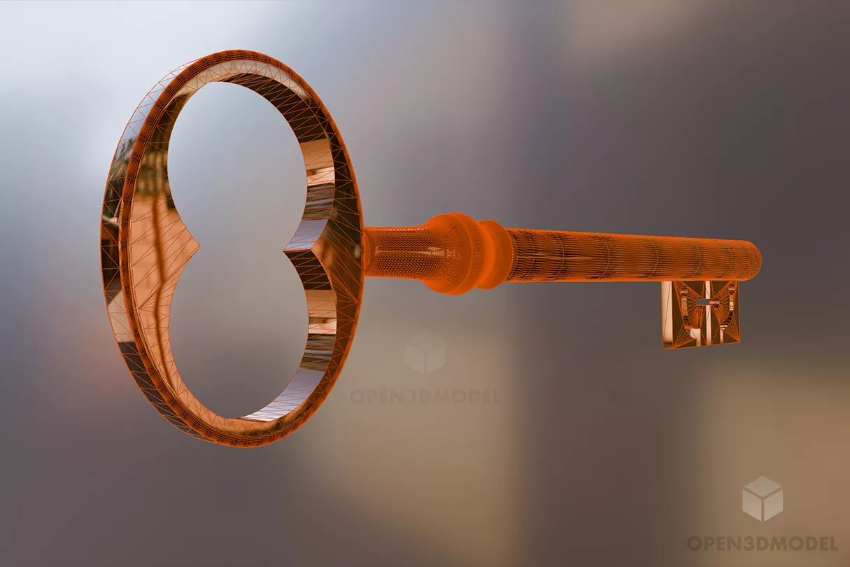 Bronze Key 3d model 2