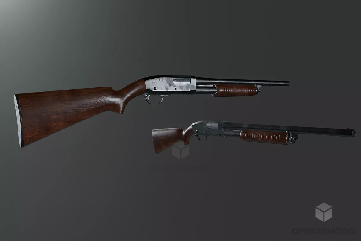 Barrel Shotgun Weapon 3d model