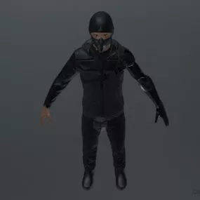 Cyberpunk Agent Man Character 3d model