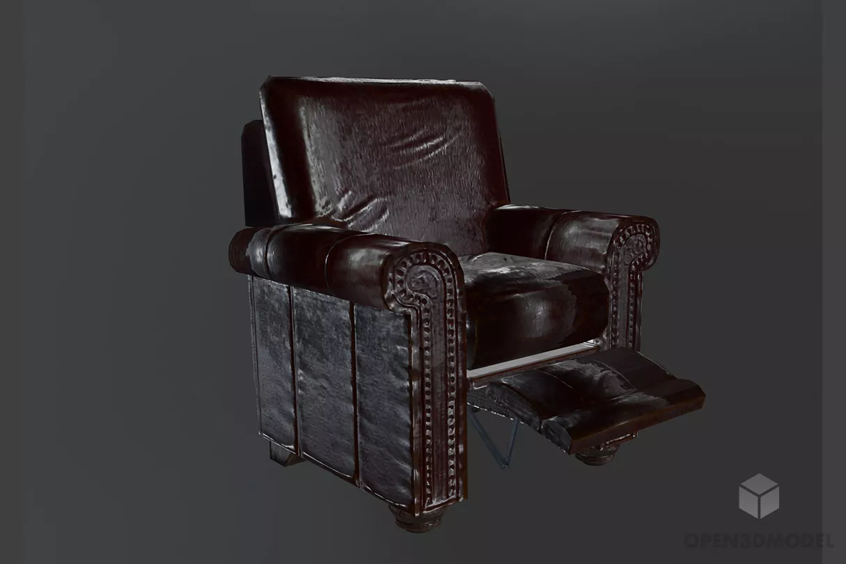 Leather Recliner Chair Free 3d Model - .Blend, .C4d, .Dae, .Fbx, .Obj ...