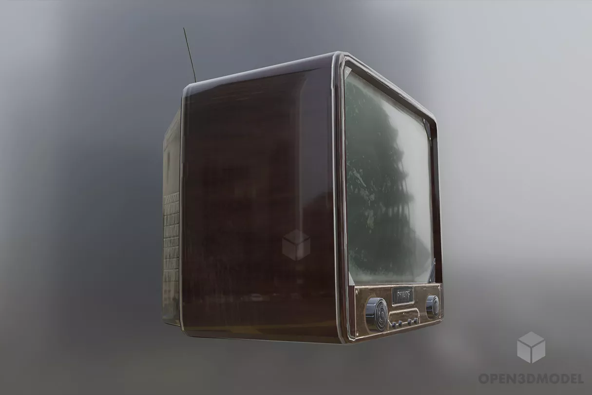 Radio Receiver With Antenna 3d model