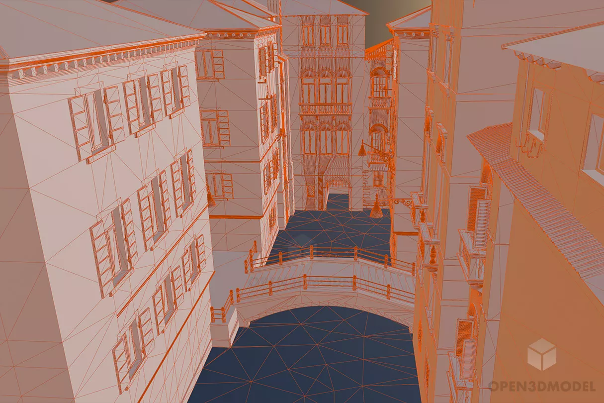 Venice Canal City Landscape 3d model 2
