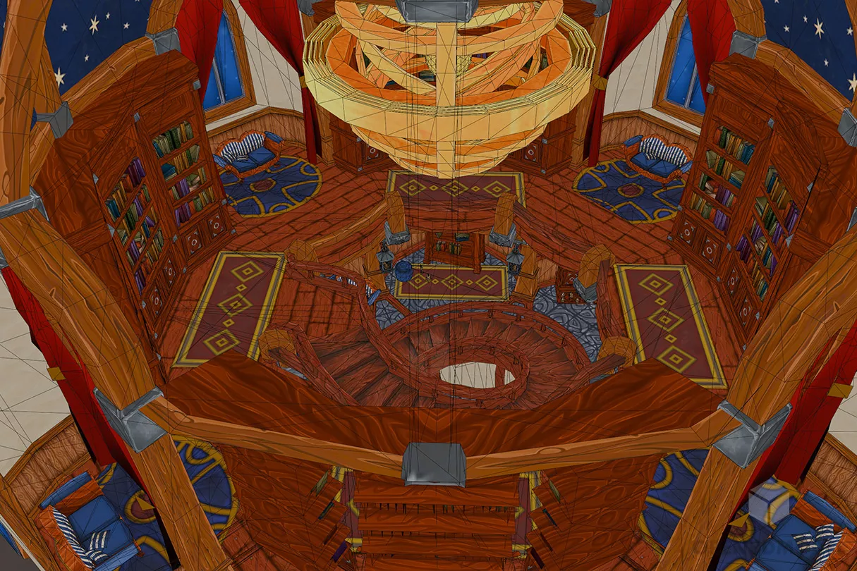 Cartoon Library Community Hub Building 3d model 2