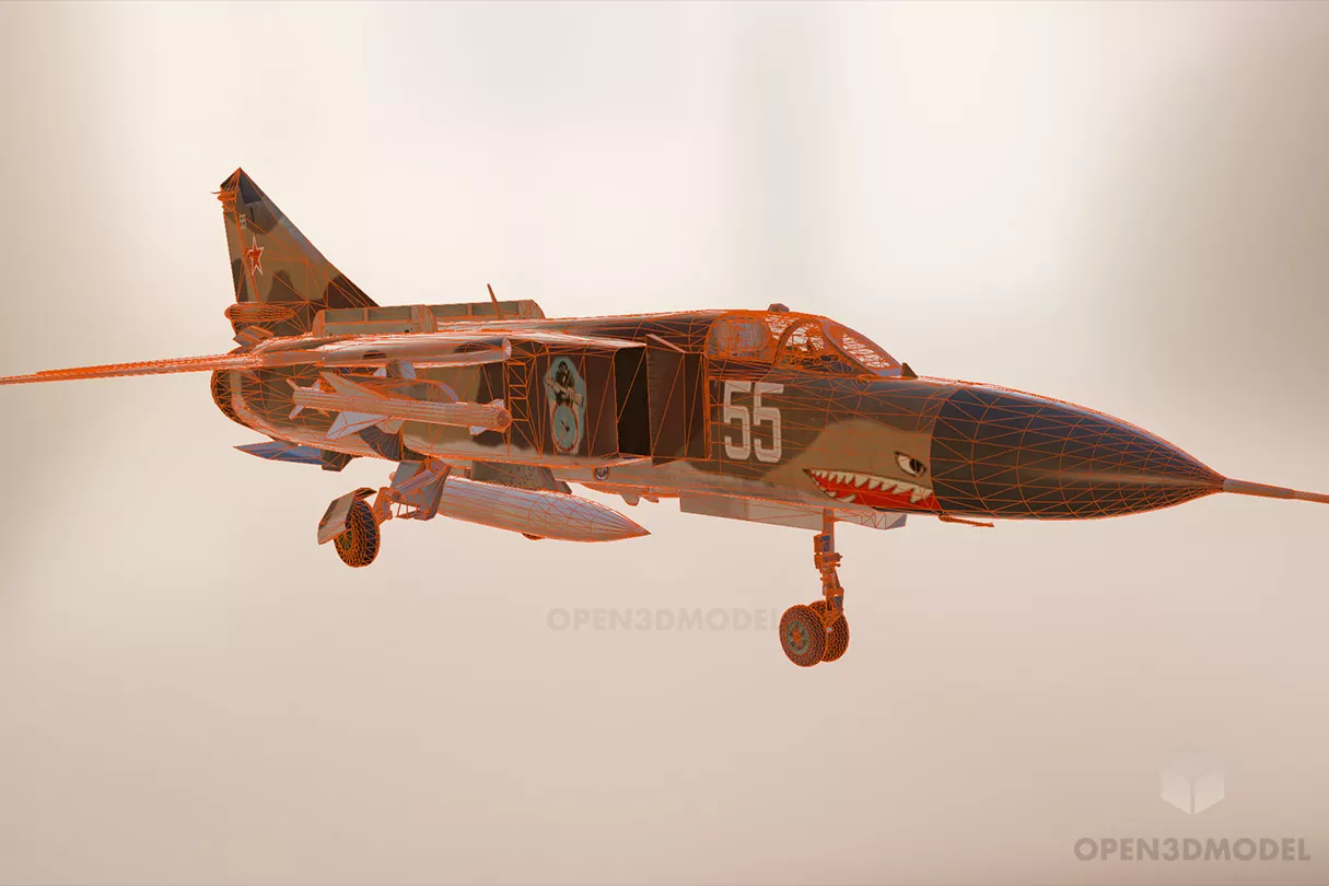 Russian Mig 23 Fighter Aircraft 3d model 2